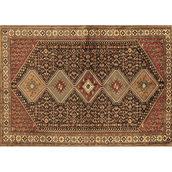 Ahgly Company Indoor Rectangle Persian Brown Traditional Area Rugs, 8' x 12'