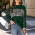 thumbnail image 4 of Womens Slouch Christmas Pullover Vintage Holiday Striped Long Sleeve Casual Drop Shoulder Sweatshirt Xmas Outfits, 4 of 6