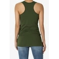 thumbnail image 2 of TheMogan Women's Basic Scoop Neck Racerback Stretch Cotton Tank Top Sleeveless Sporty Tee Army Green S, 2 of 7