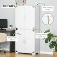 thumbnail image 6 of HOMCOM Industrial Kitchen Pantry Cabinet with 4 Doors and Storage Shelves, Freestanding Storage Cabinet, White, 6 of 9