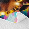 thumbnail image 5 of Castle Fairy Black Woman Graffiti Twin Quilt Set,Abstract WatercolorTwin Coverlet Set,Teal Gold, 5 of 7