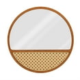 thumbnail image 2 of 1:6 Scale Dollhouse Mirror Miniature Tabletop Makeup Mirror Round for 12 inch Doll Wall Mirror Decoration Accessories Mini Furniture Cherry Wood, 2 of 9