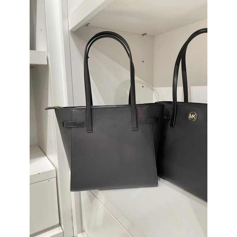 Michael Kors Carmen Large Black Saffiano Leather North South Tote Handbag