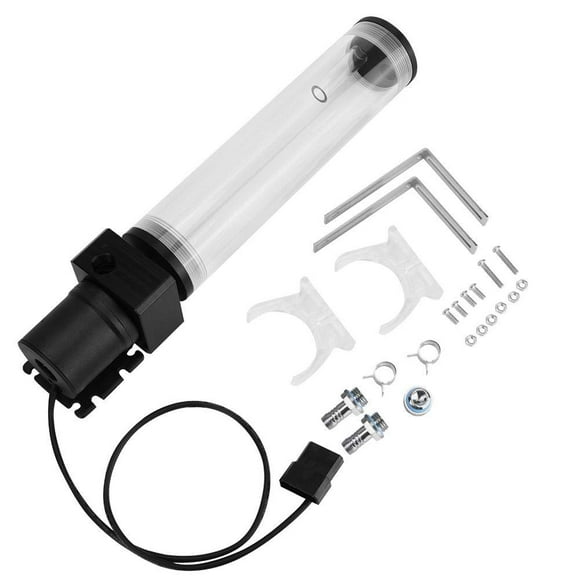 19W 12v CPU Water Cooling Pumpe Reservoir DIY Combo, 800L/H, G 1/4" Thread Port, PC CPU Water Cooling System Heat Exchanger Tool, Transparent Acrylic Material, Easy