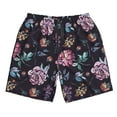 thumbnail image 3 of Uemuo Roses Flowers Pattern Men's Swim Trunks Hawaiian Beach Bathing Suit Swimsuits Beach Quick-Dry Shorts with Pockets-Medium, 3 of 9