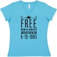thumbnail image 3 of Inktastic Free- Now and Always- Juneteenth 6-19-1865 Women's V-Neck T-Shirt, 3 of 5
