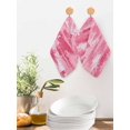 thumbnail image 2 of Pink Abstract Kitchen Dish Towels for Drying Dishes Set of 4, Vintage Geometric Gradient Oil Painting Modern Waffle Weave Microfiber Hand Tea Bathroom Towels Quick Dry & Absorbent Towel 12x12, 2 of 7