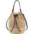 thumbnail image 1 of LHSHID Women's Straw Bucket Crossbody Bag Summer Weave Beach Bag Small Shoulder Bag Drawstring Hollow Out Handbag and Purse, 1 of 7