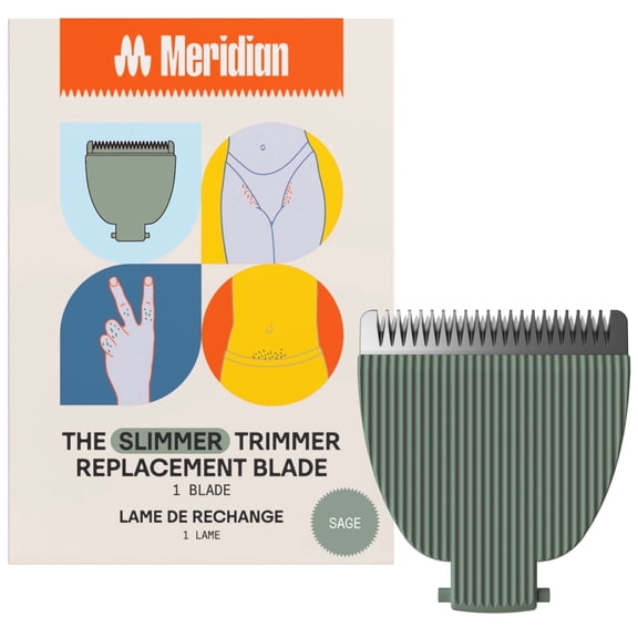 Meridian Slimmer Trimmer Replacement Blade for Personal Grooming Shaver, Signature Slim Ceramic, Sage, 1-Pack