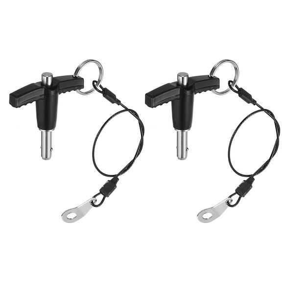 Uxcell 2Pack T Handle Lock Pins, 6mm x 10mm Usage Length Stainless Steel Push-Button Quick Release Pin