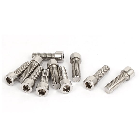 Uxcell M8x25mm Stainless Steel Hex Socket Head Cap Screws Bolts (10- Pack)