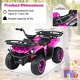 thumbnail image 3 of Costway 24V 4-Wheeler Ride on Toy with Slow Start, Songs, Stories, Tunes, MIC/SD/USB Port Pink, 3 of 10