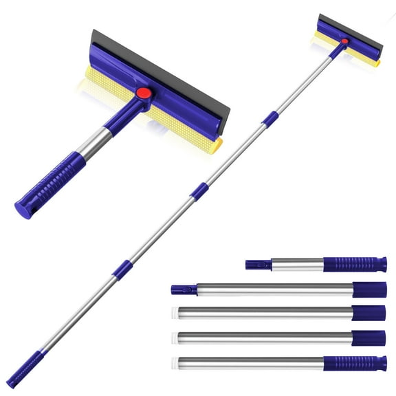 Standard Professional Window Squeegee for Home with 60" Long Handle, Window Cleaner Tool with Long Handle for Glass, Shower, Windshield