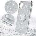 thumbnail image 2 of Samsung Galaxy A02 /Galaxy M02 Phone Case,Glitter Sparkle Bling w/Kickstand Case Shiny Crystal Rhinestone Diamond 360 Degree Ring Grip Magnetic Phone Cover for Samsung Galaxy A02 HH Silver, 2 of 7