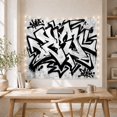 thumbnail image 5 of Kale Monochromatic Graffiti with Piece Textured Mimics, Inspirational Illustration for Art Lovers, Wall Decor, Housewarming Gift, Tapestry Wall Hanging for Dorm and Living Room, 5 of 7