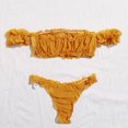 thumbnail image 6 of Levmjia Womens Ruffled Lace Lingerie Set Off Shoulder Bandeau Bra Bikini Brief Soft Stretch Breathable Lace Casual Romantic Date Night Solid Color, 6 of 9