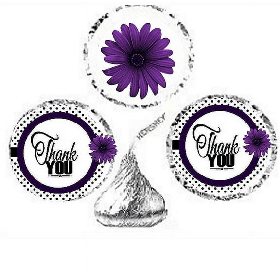 216ct Purple Thank You Party Favor Candy Decoration Stickers Labels Fits Kisses Chocolates Party Favors Envelope