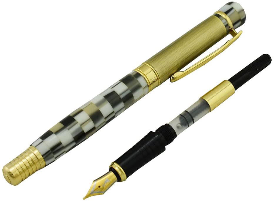 Kaigelu 336 Fountain Pen Blue Celluloid and Golden Cap Signature Gift Pens 