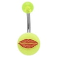 thumbnail image 3 of Acrylic Lips Logo Flat Head Navel Ring 14G, 3 of 7