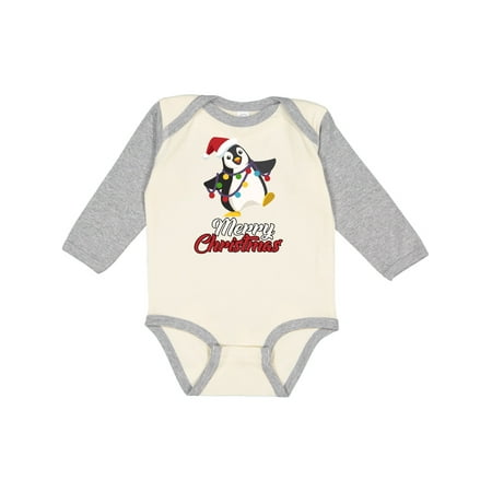 

Inktastic Merry Christmas Penguin Gift Baby Boy or Baby Girl Long Sleeve Bodysuit