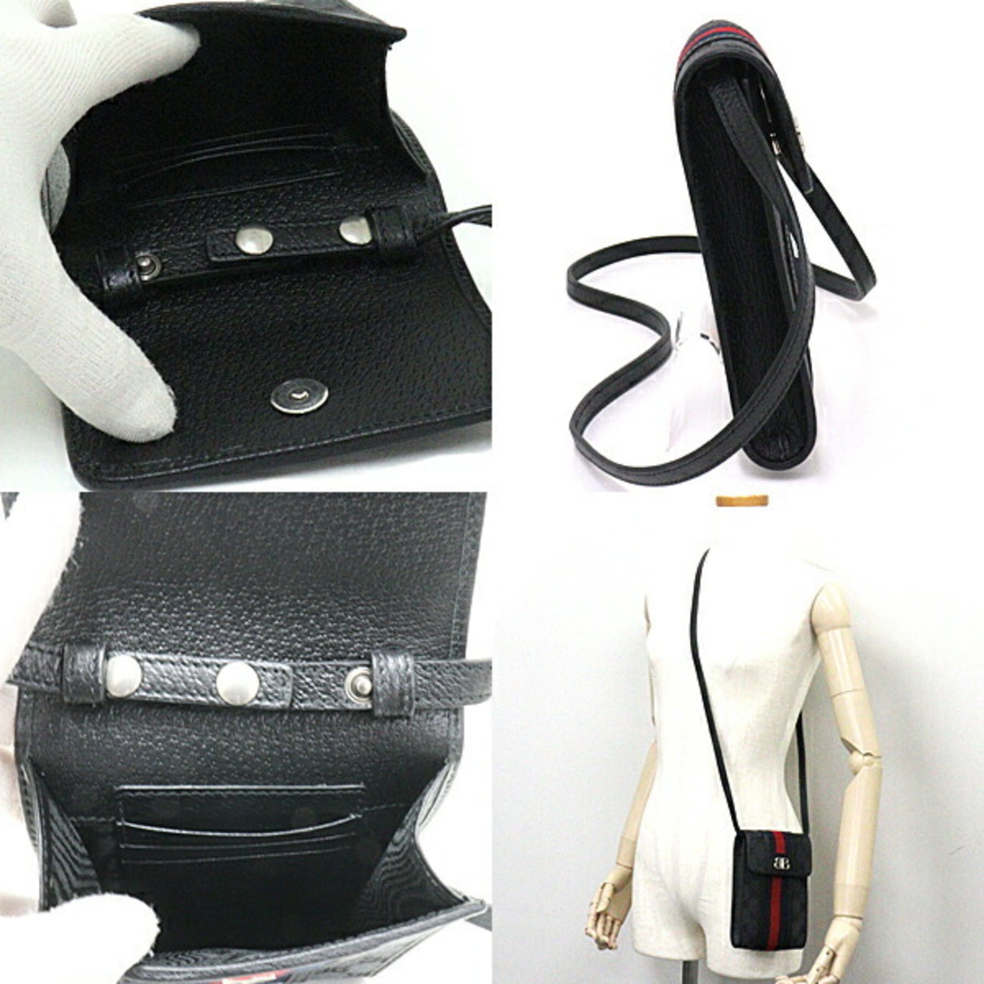 Balenciaga Gucci Collaboration Hacker Smartphone Bag Pochette Canvas/Leather  680130