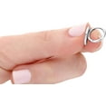 thumbnail image 2 of Solid 14k White Gold Huggie Hoop Earrings Minimalist Dainty Small Thin Huggies, 2 of 7
