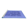 thumbnail image 2 of Ahgly Company Machine Washable Indoor Square Oriental Blue Industrial Area Rugs, 5' Square, 2 of 4
