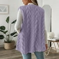 thumbnail image 4 of Womens Vest Jacket Plus Size Double-Sided Velvet Cardigan Pocket Round Neck Sleeveless (Purple L), 4 of 8