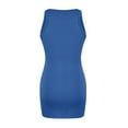 thumbnail image 4 of summer dresses for women 2024 wedding guest dresses for women New Summer Sleeveless Sexy Tight Women's Tank Top Dress best sundresses for women Blue Polyester S, 4 of 4