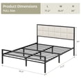 thumbnail image 3 of CREATIVE HOBBIES Bed Frame, Faux Leather Platform Bed Frame with Upholstered Square Stitched Headboard, Metal Bed Frame with Steel Slats Support, Box Spring Optional, Easy Assembly, 3 of 8
