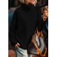thumbnail image 2 of Suéter PRETTYGARDEN 2025 Cuello Alto Oversize Negro L, 2 of 7