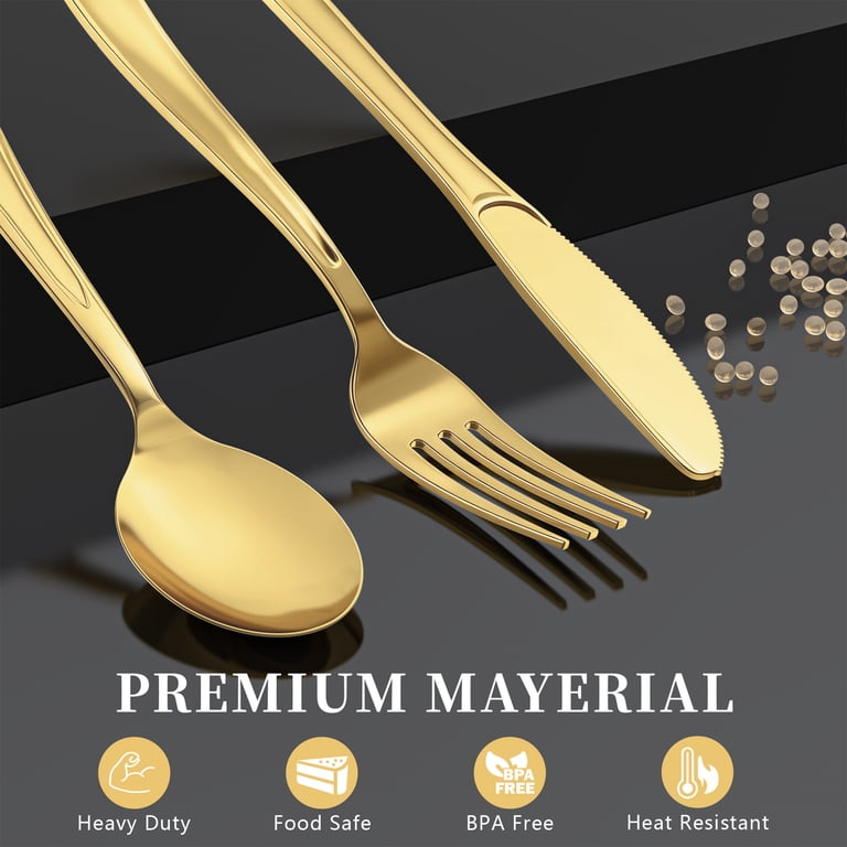 GPED Gold Plastic Silverware Set, 300-Piece photo 4