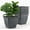 Imitation Cement Color, variant on 18'' Large Square Planter for Plants - 4 Pack Imitation Cement Plastic Flower Pots with Drainage Holes & 2cm Raised Base, 14 Gal Decorative Stone Like Garden Pot, Retro Plant Container