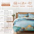 thumbnail image 6 of Queen 4 Piece Bedding Set Gold Lines Turquoise Marble Texture Soft Breathable Duvet Cover and Pillowcase,Abstract Art Duvet Cover Set Washable Bed Sheets for Bedroom Dormitory Guest Room, 6 of 9