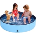 thumbnail image 1 of duomi-Dog Bath Pool, Portable Foldable PVC Pet Swimming Pool Bathing Tub Paddling Pool for Large Pets Dogs Cats (Blue 80 * 30), 1 of 4