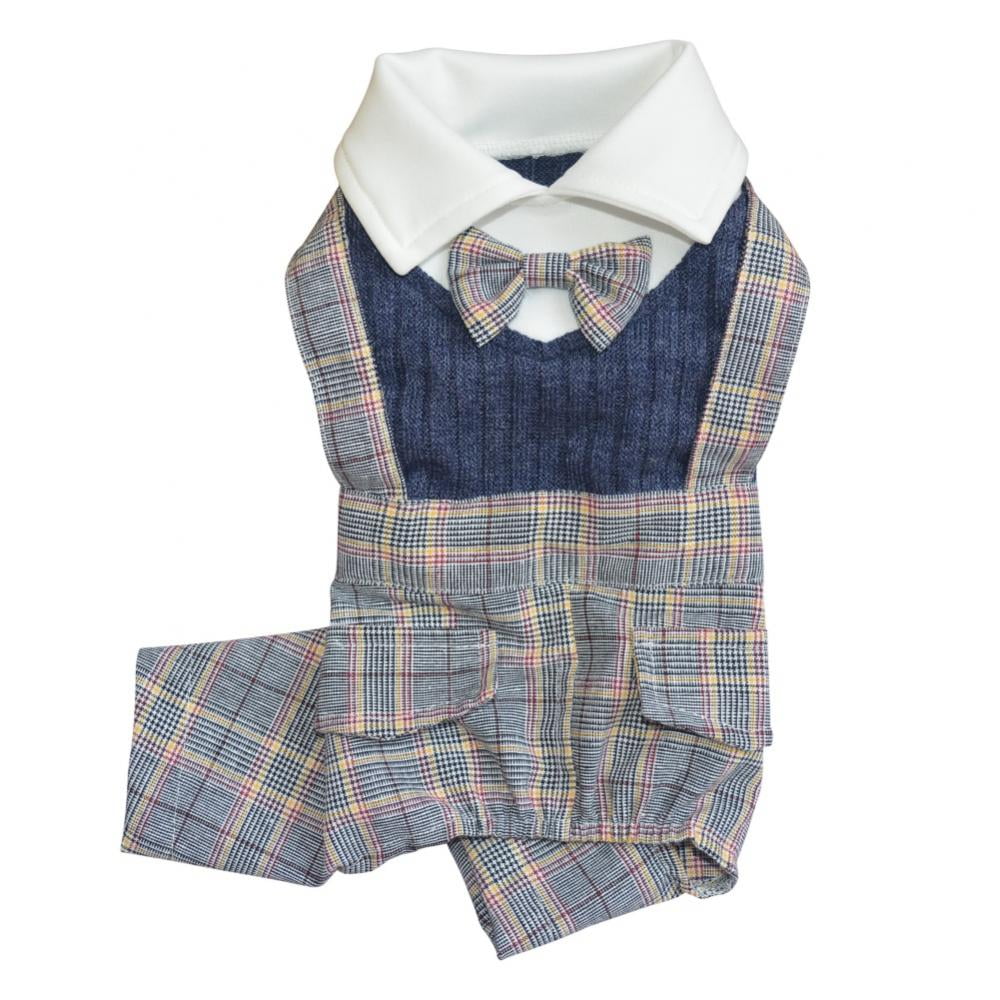 Baywell Dog Wedding Suit Pet Clothes boy Dog Outfits Jumpsuit Gray Bow