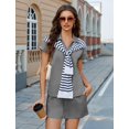 thumbnail image 5 of Pinspark Womens Two Piece Outfits Summer Sweatsuit V-Neck Polo Top Sweat Shorts with Drawstring Pullover Lounge Sets Casual Travel Outfits, 5 of 6