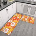 thumbnail image 2 of Pioneer Flower Floral Print Pattern Kitchen Rugs Sets Of 2,Anti Fatigue Kitchen Mat Rugs Non Slip Washable,Decorative Kitchen Floor Mats for Kitchen,Sink,Laundry,17"x30"+17"x47", 2 of 7