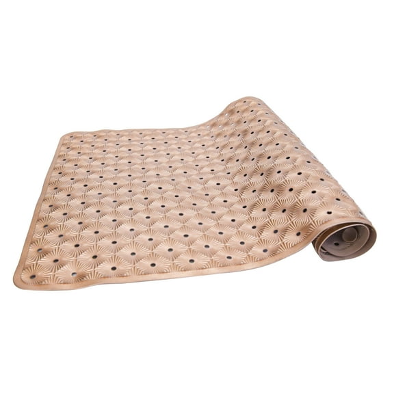 Bathtub Mat Non Slip with Suction Cups 15"x27" - Anti-Slip Shower Mat for Kids, Toddlers, and Seniors - Machine Washable Bath Tub Mat with Multiple Drainage Holes (Bronze)