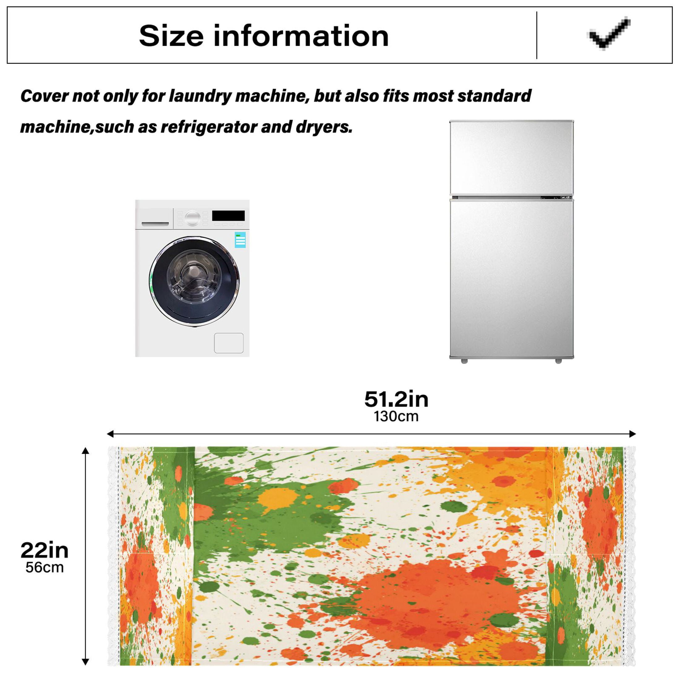 Dustproof Washing Machine Cloth Washer and Dryer Top Covers, Fridge Dust Cover, With Storage Bags Paint Splatter Pattern
