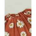 thumbnail image 5 of Seyurigaoka Baby Girls Spring Clothes Set Infant Daisy Print Long Sleeve Crew Neck Tops + Elastic Waist Shorts 2Pcs Suit, 5 of 8