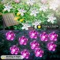 thumbnail image 4 of Syenll 23ft 50 LED Solar Flower String Lights, Outdoor Cherry Blossom Solar Fairy Lights for Fence Garden Yard Patio Decor, Pink, 4 of 8