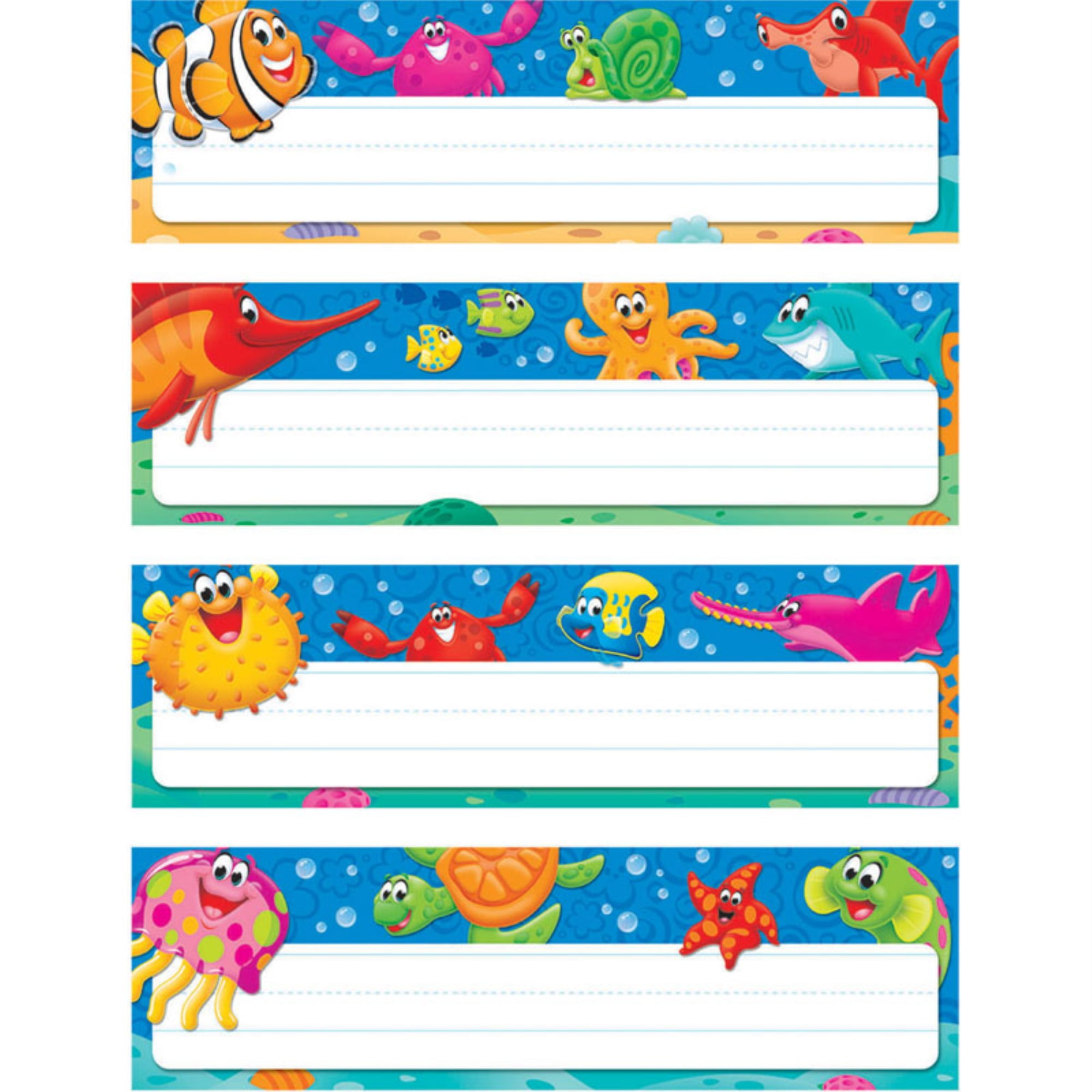 Trend, TEP69948, Sea Buddies Desk Toppers Nameplates, 32 / Pack, Multicolor