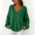 thumbnail image 6 of Liuinsasek Womens Winter V Neck Knitted Sweater Fashion Casual Basic Solid Lightweight Soft Basic Casual Pullover Top for Spring Fall Winter, 6 of 10
