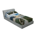 thumbnail image 2 of Ambesonne Beach Fitted Sheet & Pillow Sham Set, Pathway to Sea Swimming, Twin, Multicolor, 2 of 2