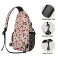 thumbnail image 3 of Sling Backpack,Beige Christmas Santa and Gift Pattern Sling Bag with Water Bottle Holder,Waterproof Sling Bag for Men/Women with Headphone Jack for Hiking,Travel, 3 of 6