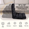 thumbnail image 4 of ZENY 14-Level Adjustable Folding Floor Chair, Reclining Lazy Sofa Chair with Padded Cushion, Gaming Lounge Chair for Living Room, Bedroom and Reading, Black, 4 of 8