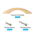 thumbnail image 3 of Uxcell Wooden Pull Handle, 5 Pack 192mm/3.78" Hole Distance Wood Pulls for Drawer, 3 of 6