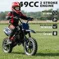 thumbnail image 5 of Gpower Gasoline 49cc Dirt Bike for Kids 6-15,2-Stroke Gas Power Mini Dirt Bike,1-Seater,Black, 5 of 9