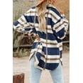 thumbnail image 2 of Womens Casual Plaid Button Down Long Sleeve Shirts Flannel Shacket Jacket Coats Button Down Pocketed Coats Shacket, 2 of 6